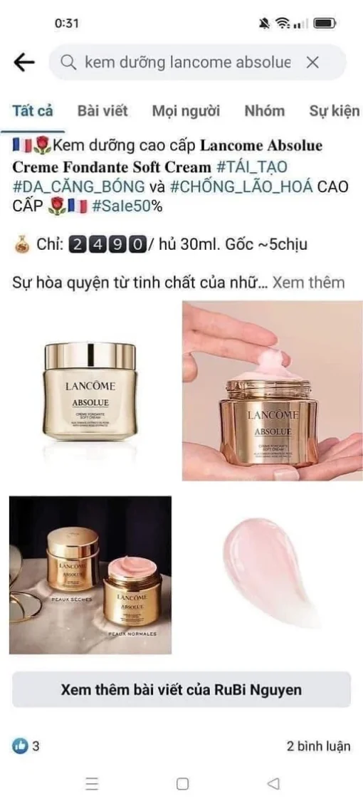 kem duong da Absolue Lancome 5