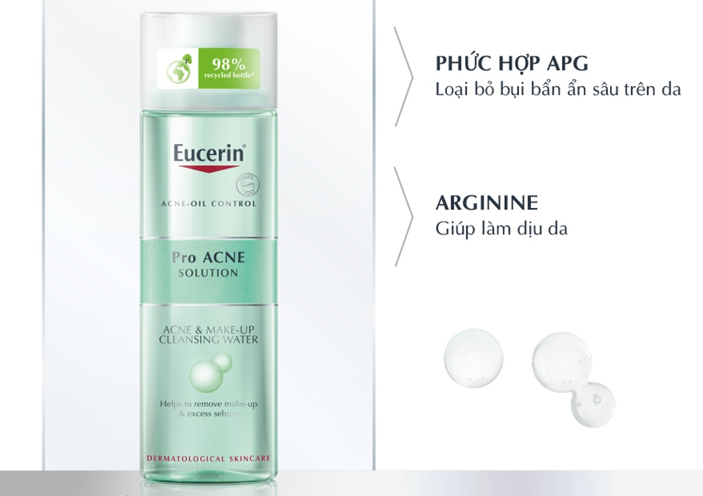 nuoc tay trang Eucerin Pro ACNE Solution Acne & Make-up Cleansing Water