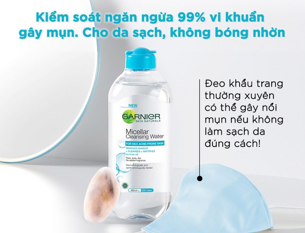 nuoc tay trang Garnier Micellar Cleansing Water For Oily