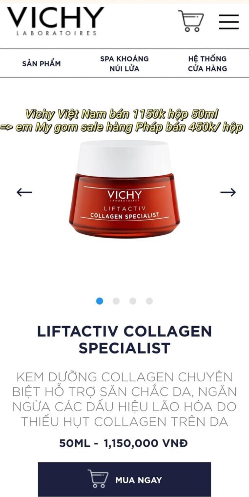 Kem dưỡng Vichy Lifactiv Collagen Specialist 3