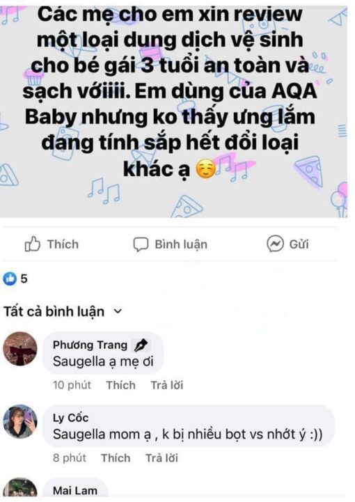 Dung dịch vệ sinh bé gái Saugella 2