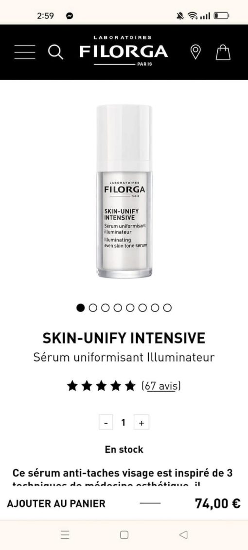 Set serum Filorga Skin Unify Intensive 4