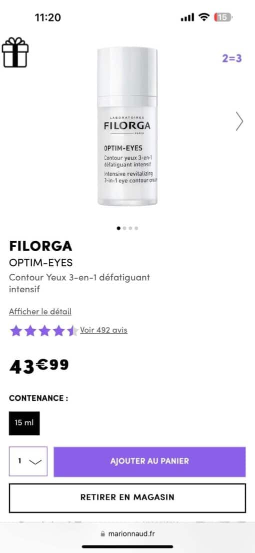 Kem dưỡng mắt Filorga OPTIM EYES mua 1 được 4 tính tiền 1 - Hình ảnh 5